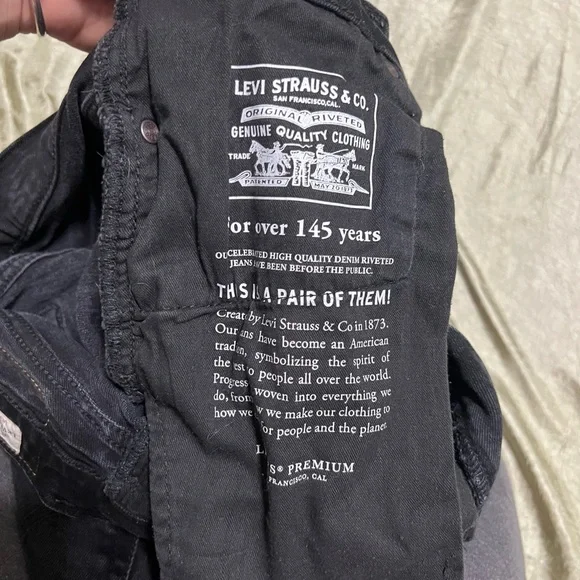 Levi’s 511 Jeans Men’s 30x30 Slim Straight Leg Black Stretch Denim Premium Big E - Picture 8 of 13